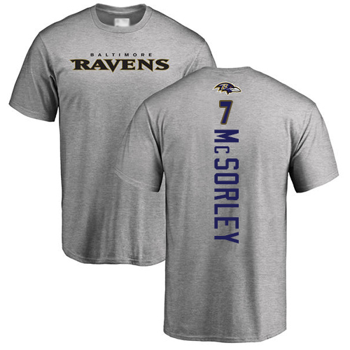 Men Baltimore Ravens Ash Trace McSorley Backer NFL Football #7 T Shirt->baltimore ravens->NFL Jersey